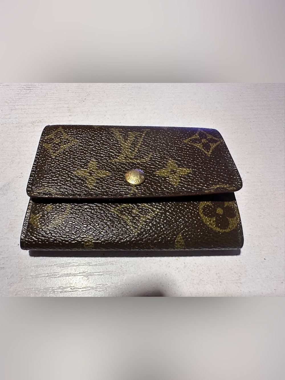Louis Vuitton Monogram Porte Monnaie Plat Coin Case Wallet Brown Leather unisex - Picture 3 of 11